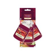 YANKEE CANDLE BLACK CHERRY VŮNĚ DO AUTA - SADA (3 KS) PAPÍROVÝCH AUTO VISAČEK