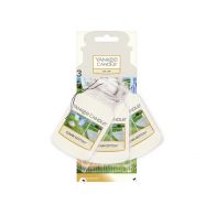 YANKEE CANDLE CLEAN COTTON VŮNĚ DO AUTA - SADA (3 KS) PAPÍROVÝCH AUTO VISAČEK