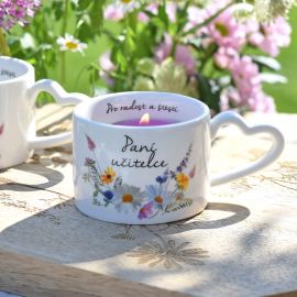 Luční porcelánový svícen - Paní učitelce