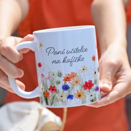 Hrnek Barevná louka - Paní učitelce na kafíčko