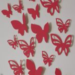 3D motýl - červený