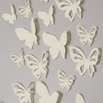 3D motýl - bílá perleť