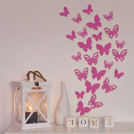 3D motýl - růžový