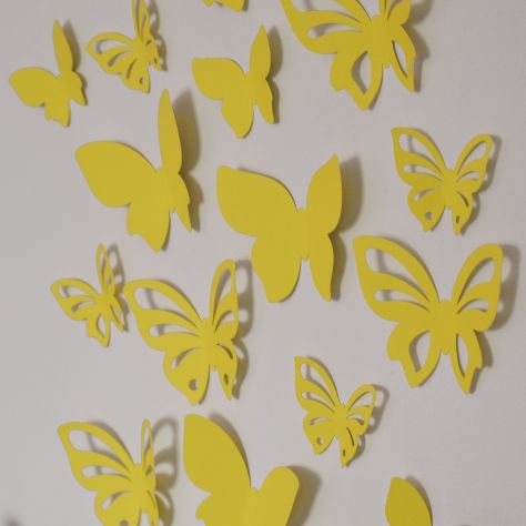 3D motýl - žlutý